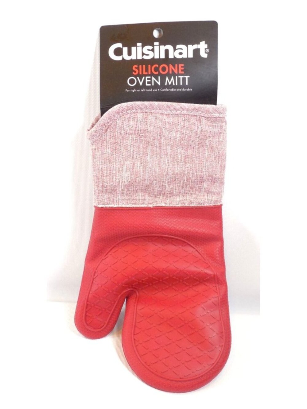 Cuisinart All Silicone Oven Mitt Glove Heat Resistant to 500 deg - Red - NEW